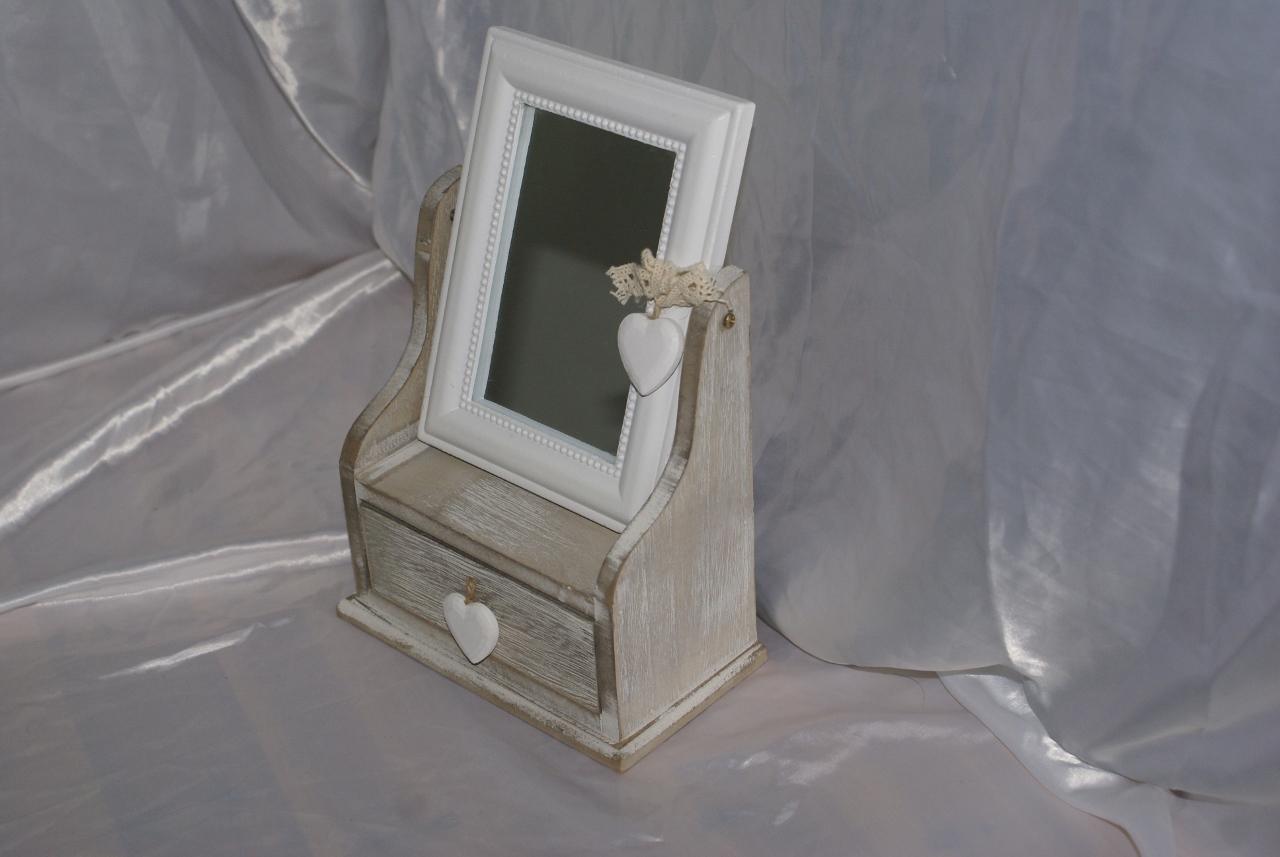 Portagioie in legno con specchio